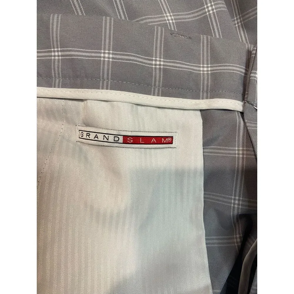 Grand Slam‎ Golf Shorts Size 36 Gray White Plaid Inseam 10